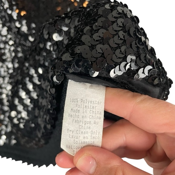 Corey Lynn Calter Black Sequin Strapless Mini Dress Size S - Picture 5 of 7